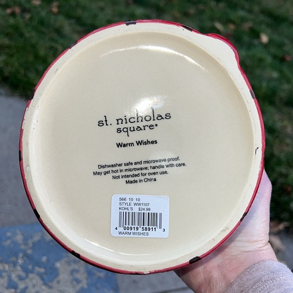 St. Nicholas Square WARM WISHES 40oz Handled Candy Bowl Figural Snowman Head - Picture 3 of 5